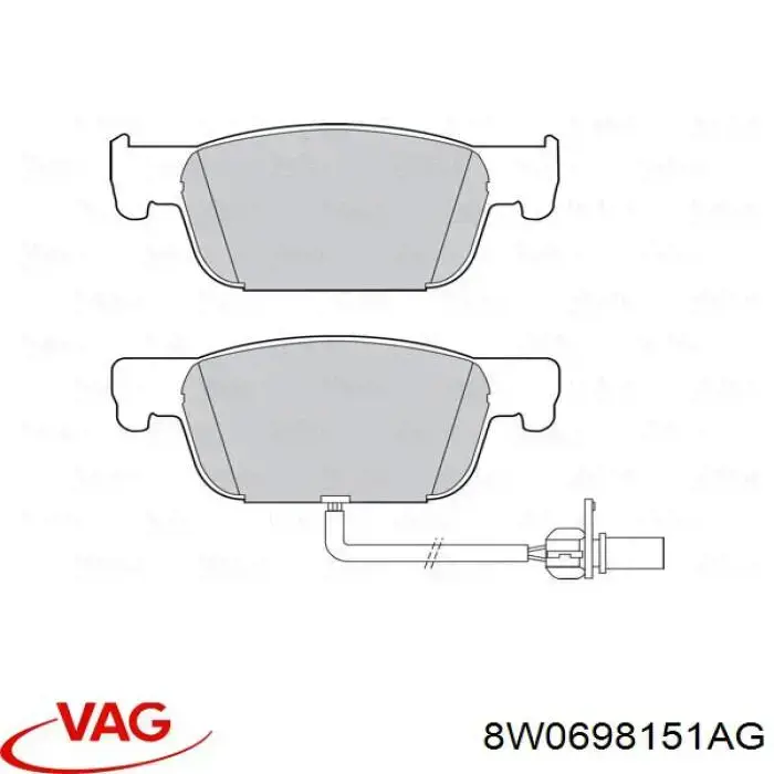 Гальмівні колодки VAG 8W0698151AG ціна, від 77.81 USD