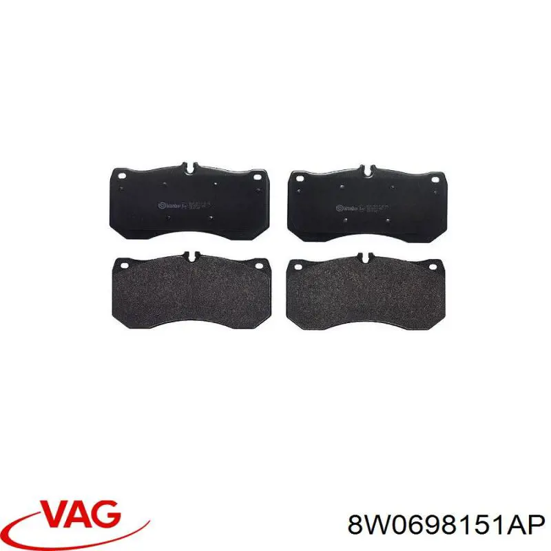 Купити 8W0698151BF VAG Колодки гальмівні передні, дискові