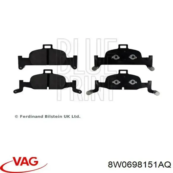 Передні тормозні колодки 8W0698151AQ VAG