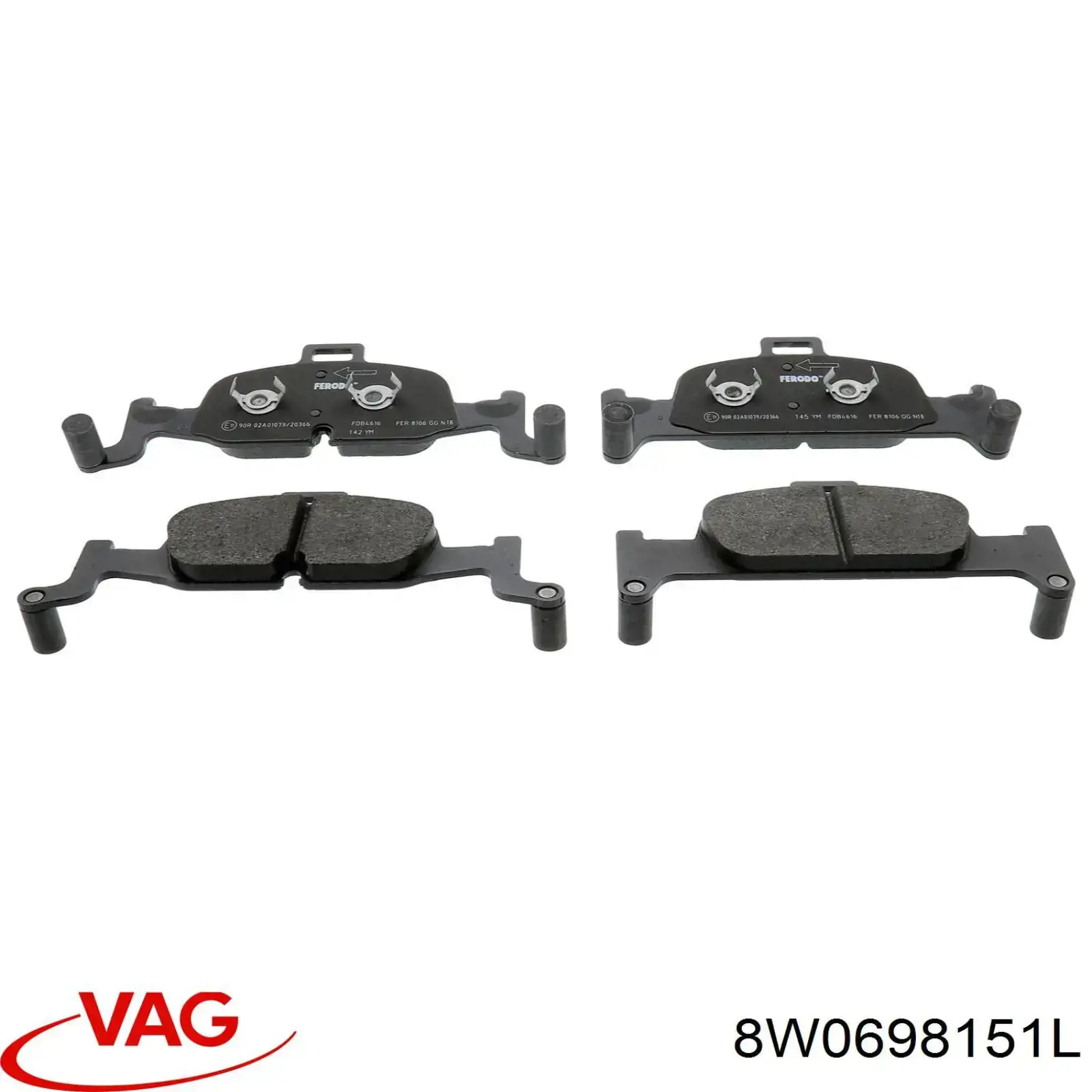 Гальмівні колодки VAG 8W0698151L ціна, від 66.54 USD