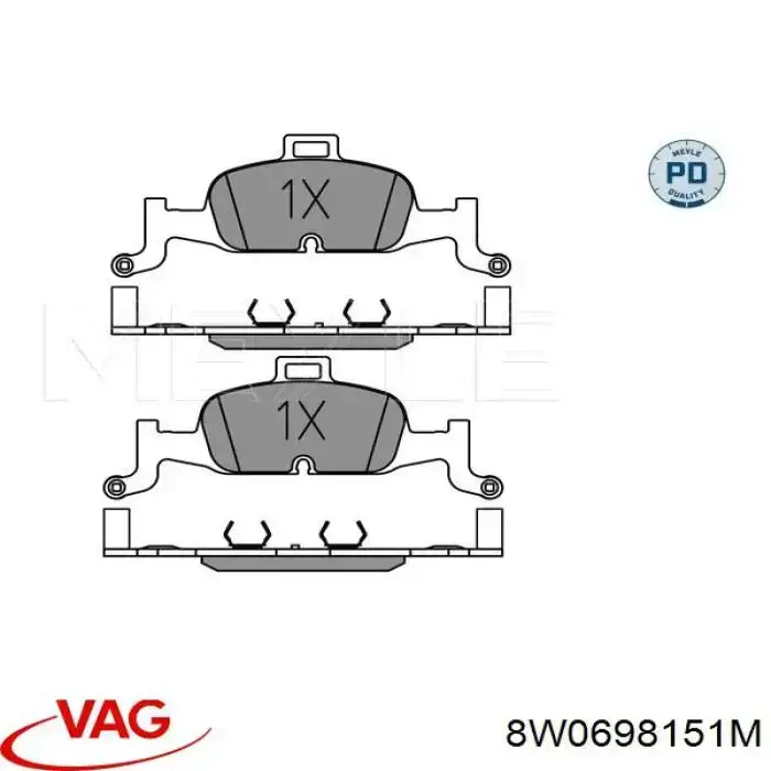 Гальмівні колодки VAG 8W0698151M ціна, від 75.34 USD