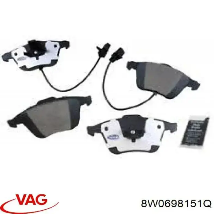 Купити 8W0698151Q VAG Колодки гальмівні передні, дискові