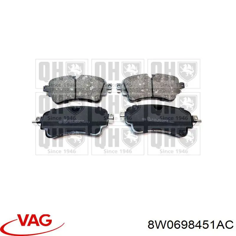 Задні гальмівні колодки VAG 8W0698451AC ціна, від 76.72 USD