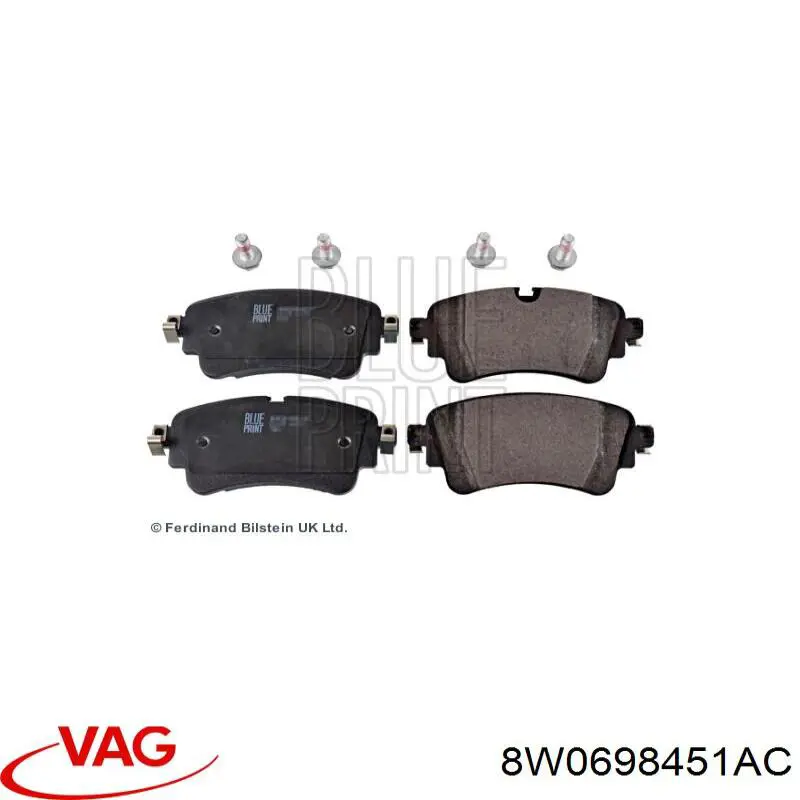 Купити 8W0698451AC VAG Задні колодки