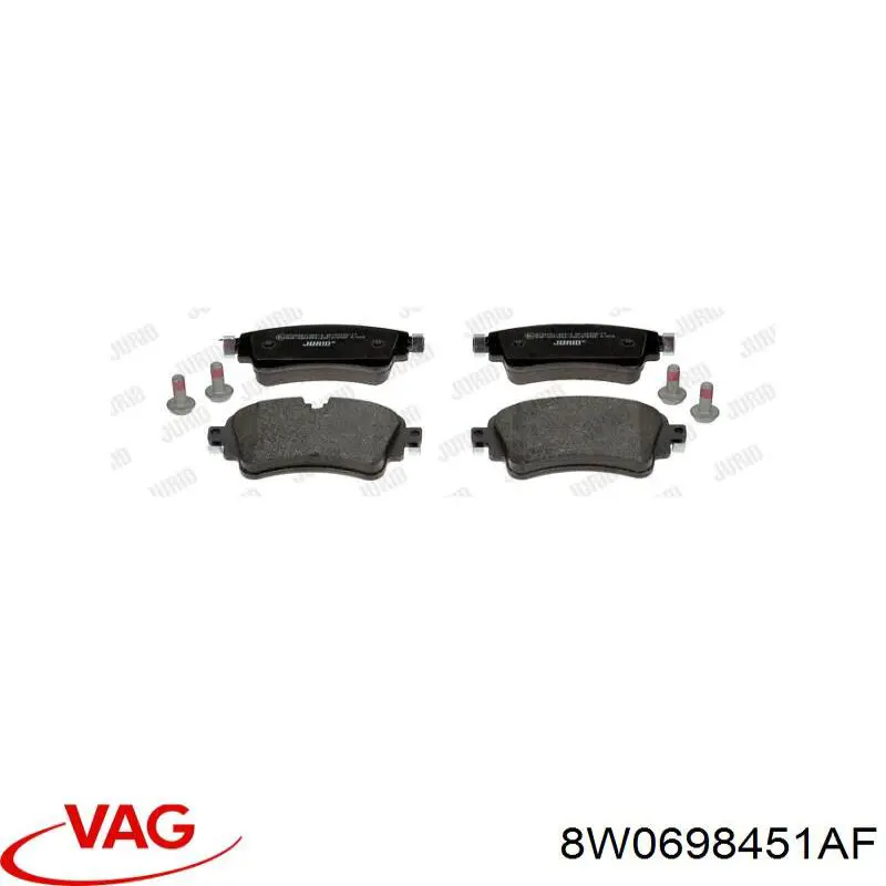 Задні гальмівні колодки VAG 8W0698451AF ціна, від 70.52 USD