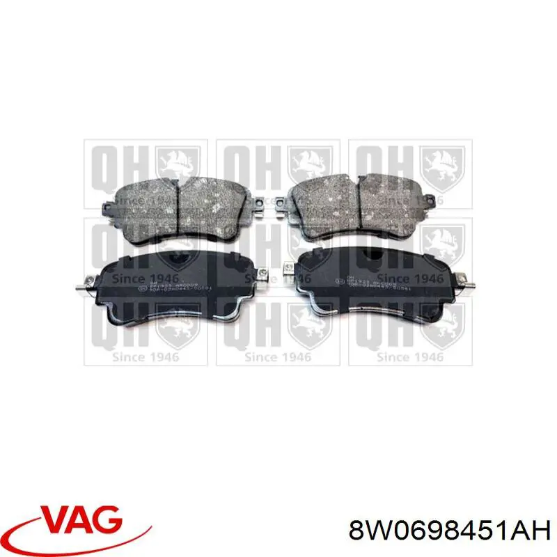 Купити 8W0698451AH VAG Задні колодки
