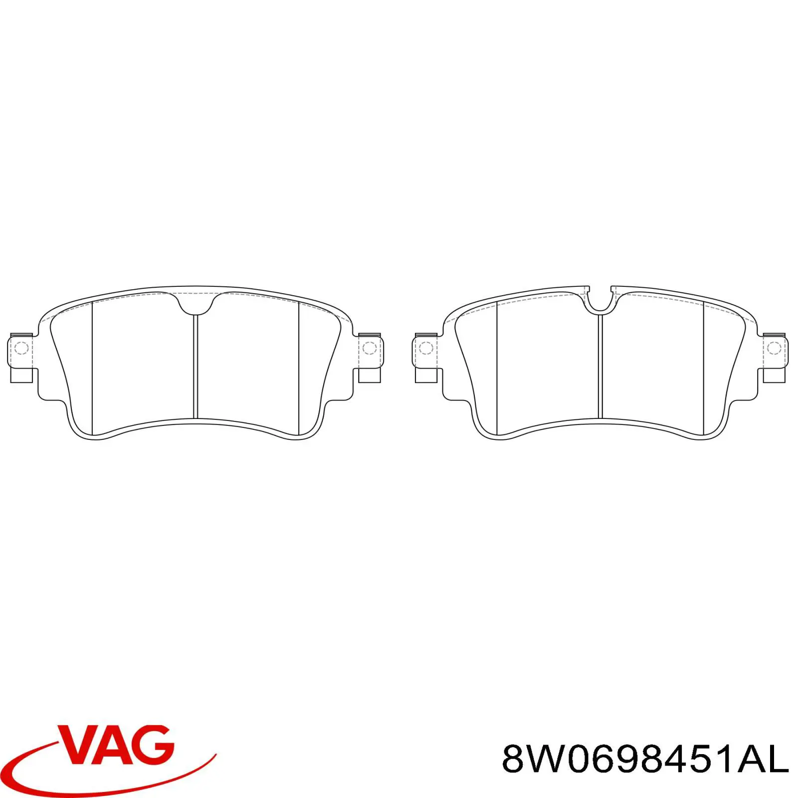 Купити 8W0698451AL VAG Задні колодки