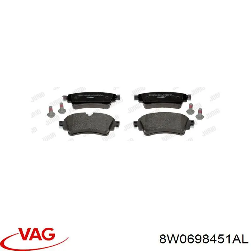 8W0698451AL VAG Колодки гальмівні задні, дискові