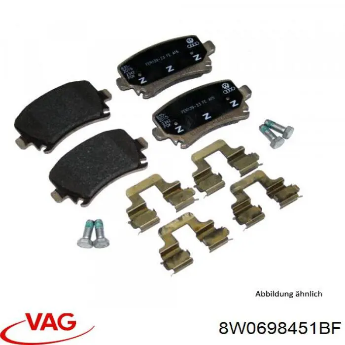 Колодки гальмові задні, дискові 8W0698451BF VAG