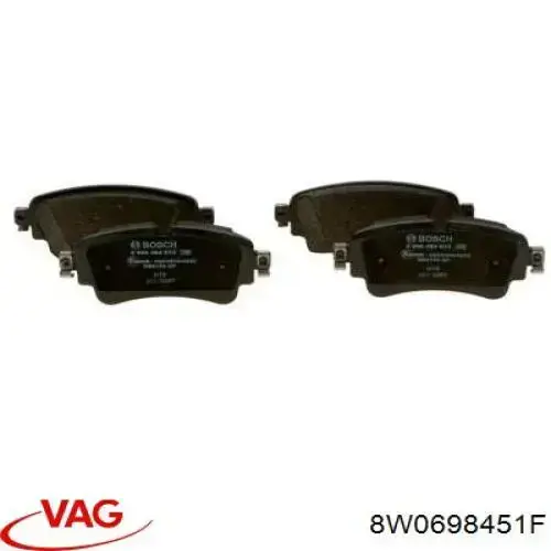 Задні гальмівні колодки VAG 8W0698451F ціна, від 72.52 USD