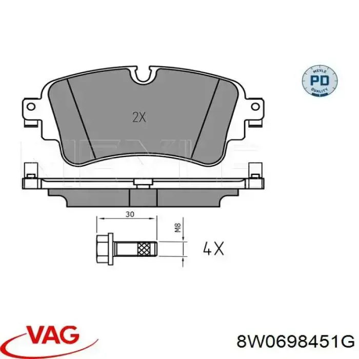 Задні гальмівні колодки VAG 8W0698451G ціна, від 63.63 USD