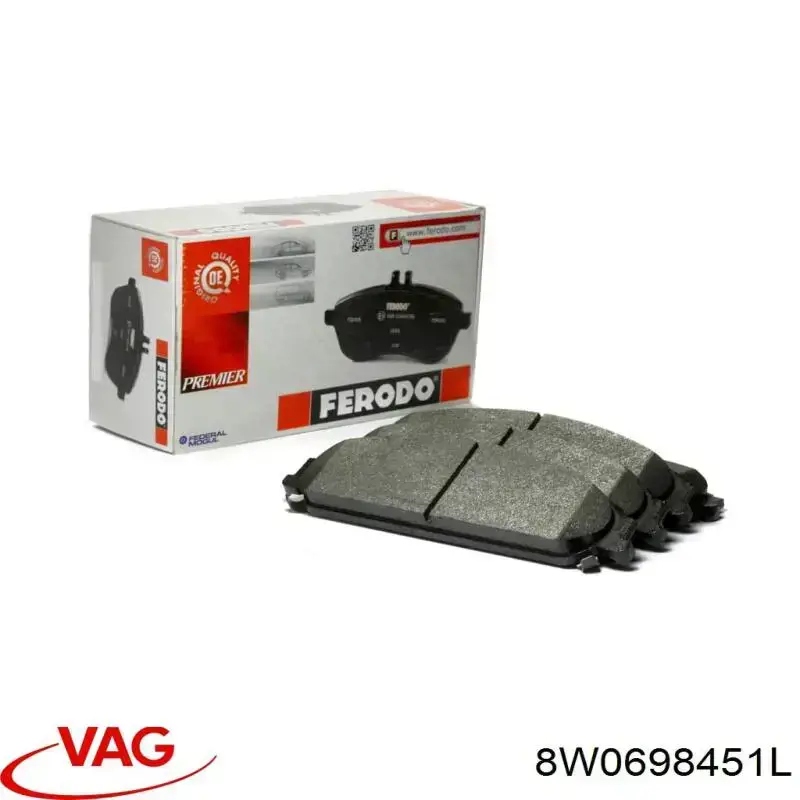 Колодки гальмові задні, дискові 8W0698451L VAG