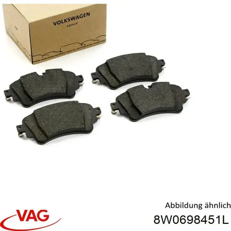 Задні гальмівні колодки 8W0698451L VAG