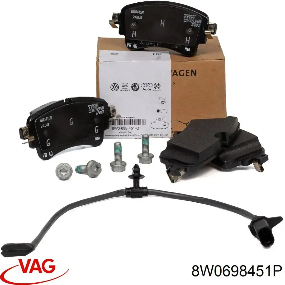 Задні гальмівні колодки VAG 8W0698451P ціна, від 55.93 USD