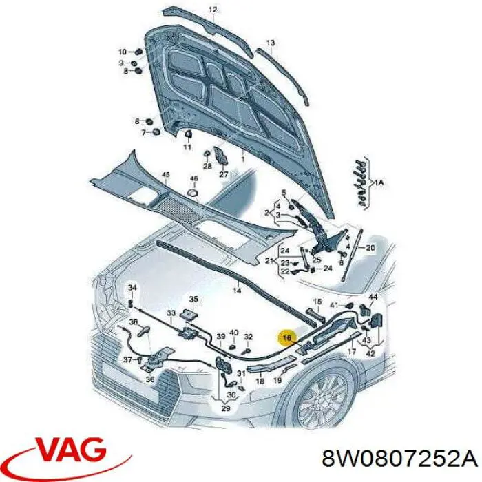 Абсорбер бампера переднього VAG 8W0807252A ціна, від 2.53 USD