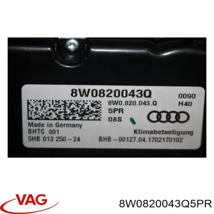 Блок управління кондиціонером 8W0820043Q5PR VAG