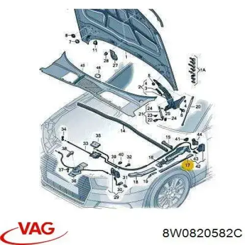 8W0820582C VAG Заглушка жабо збоку