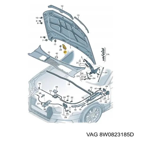 Стояк-гак замка капота VAG 8W0823185D ціна, від 19.05 USD