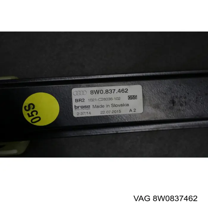 Механізм склопідіймача двері передньої, правої 8W0837462 VAG
