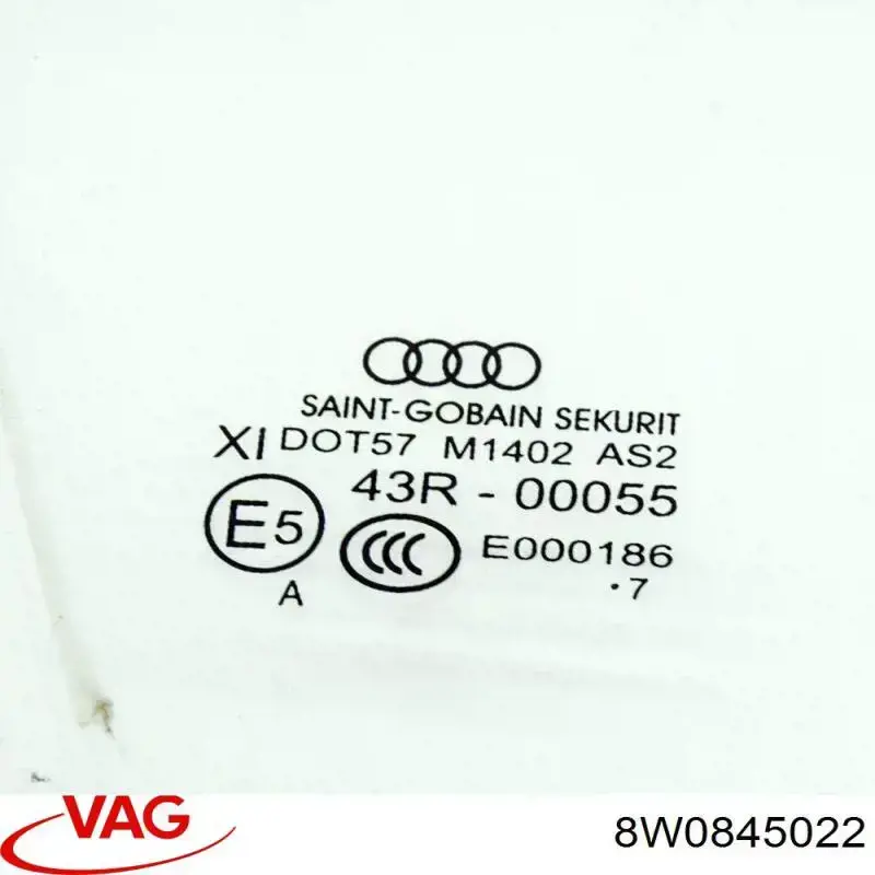 8W0845022 VAG Скло передніх дверей, правих