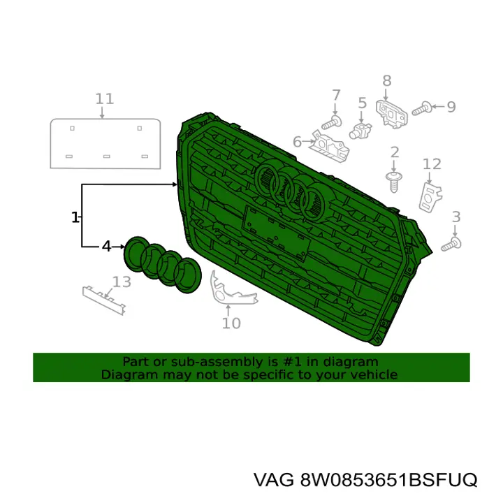 Облицювання радіатора VAG 8W0853651BSFUQ ціна, від 797.88 USD
