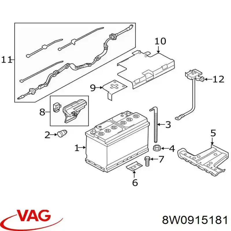 8W0915181 VAG Кабель маси акумулятора (АКБ)