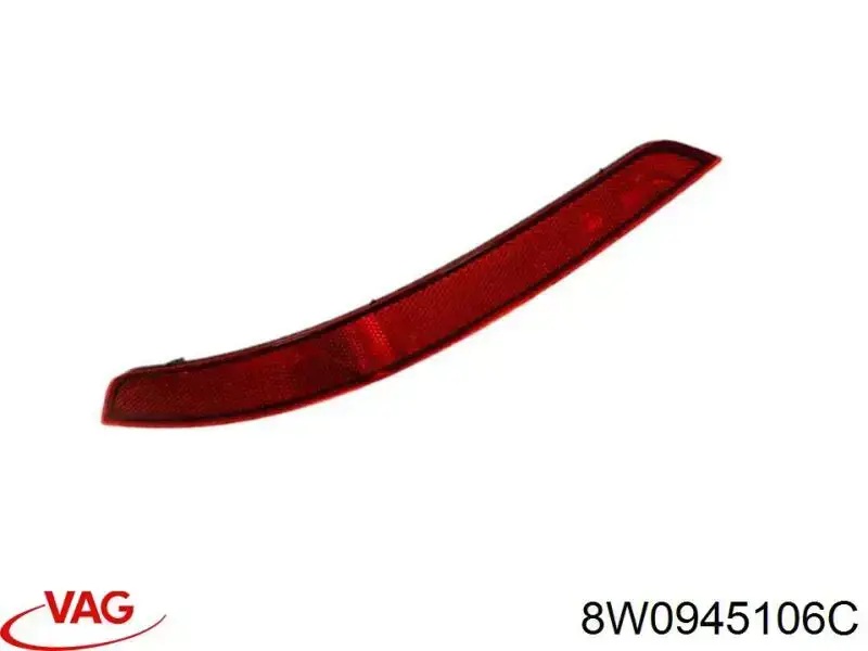Катафот (відбивач) заднього бампера, правий 8W0945106C VAG