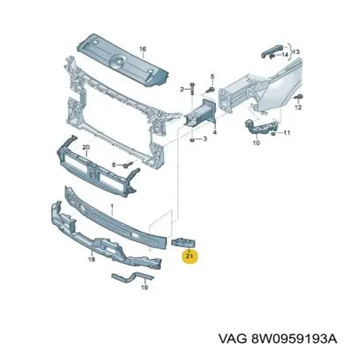 Кронштейн радара круїз контролю (дистроніка) VAG 8W0959193A ціна, від 22.69 USD