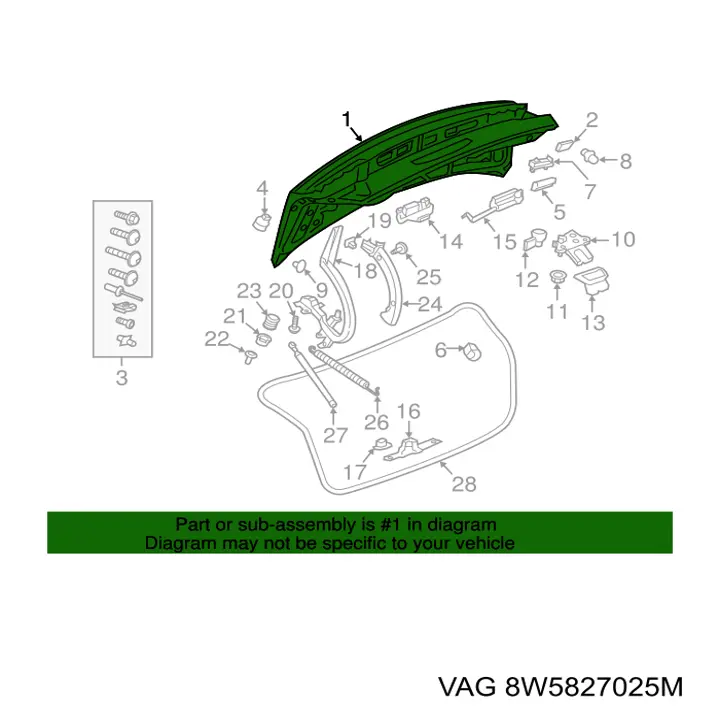 Кришка багажника Audi A4 B9 (8W2, 8WC) (Ауді A4)