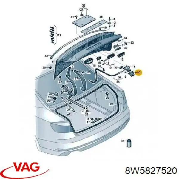 Кришка багажника VAG 8W5827520 ціна, від 2.53 USD
