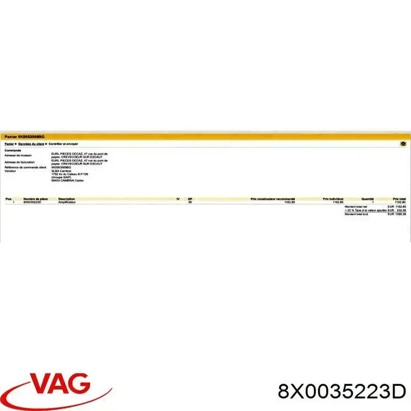 Купити 8X0035223D VAG 