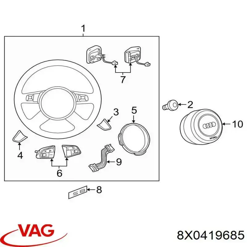  VAG 8X0419685 ціна, від 20.27 USD