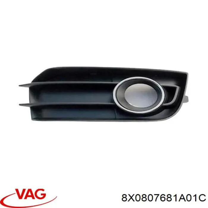 8X0807681A01C VAG заглушка/ решітка протитуманних фар бампера переднього, ліва