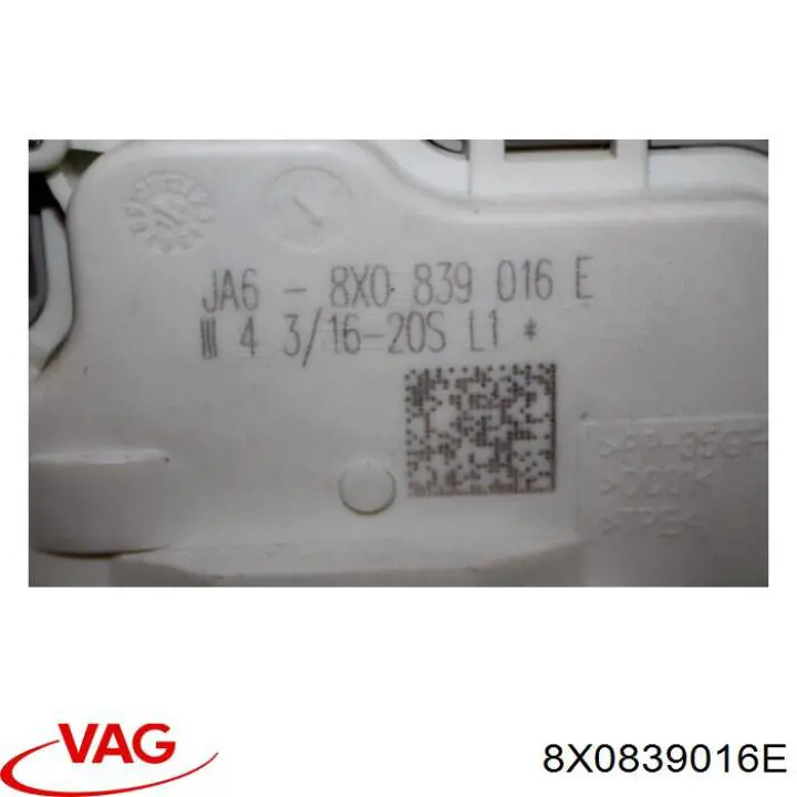 Купити 8X0839016E VAG Замок задньої дверї, правої