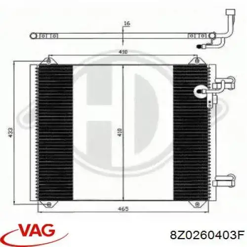 Конденсатор кондиціонера VAG 8Z0260403F ціна, від 81.21 USD