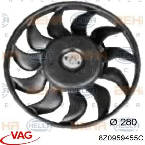 Вентилятор охолодження радіатора 8Z0959455C VAG