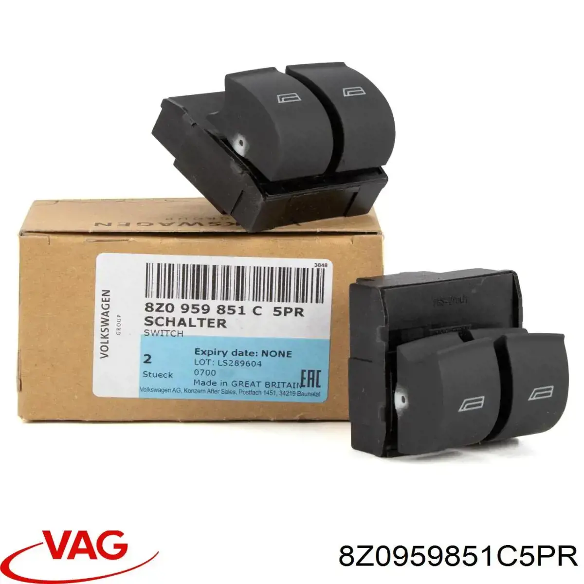 Купити 8Z0959851C5PR VAG Кнопковий блок керування склопідіймачами передній лівий