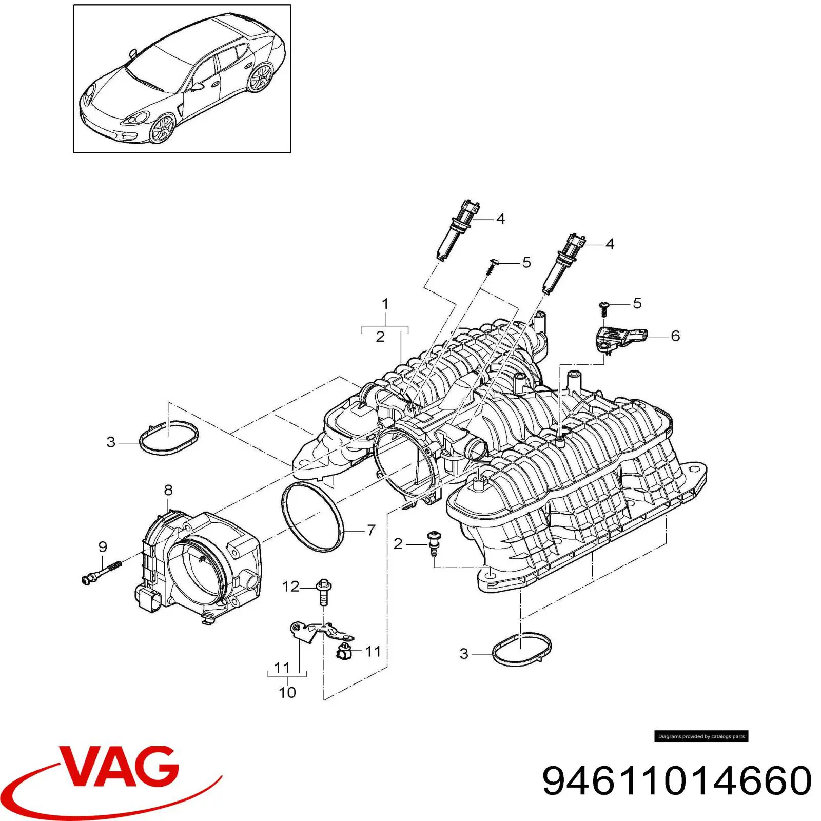94611014660 VAG Прокладка впускного колектора
