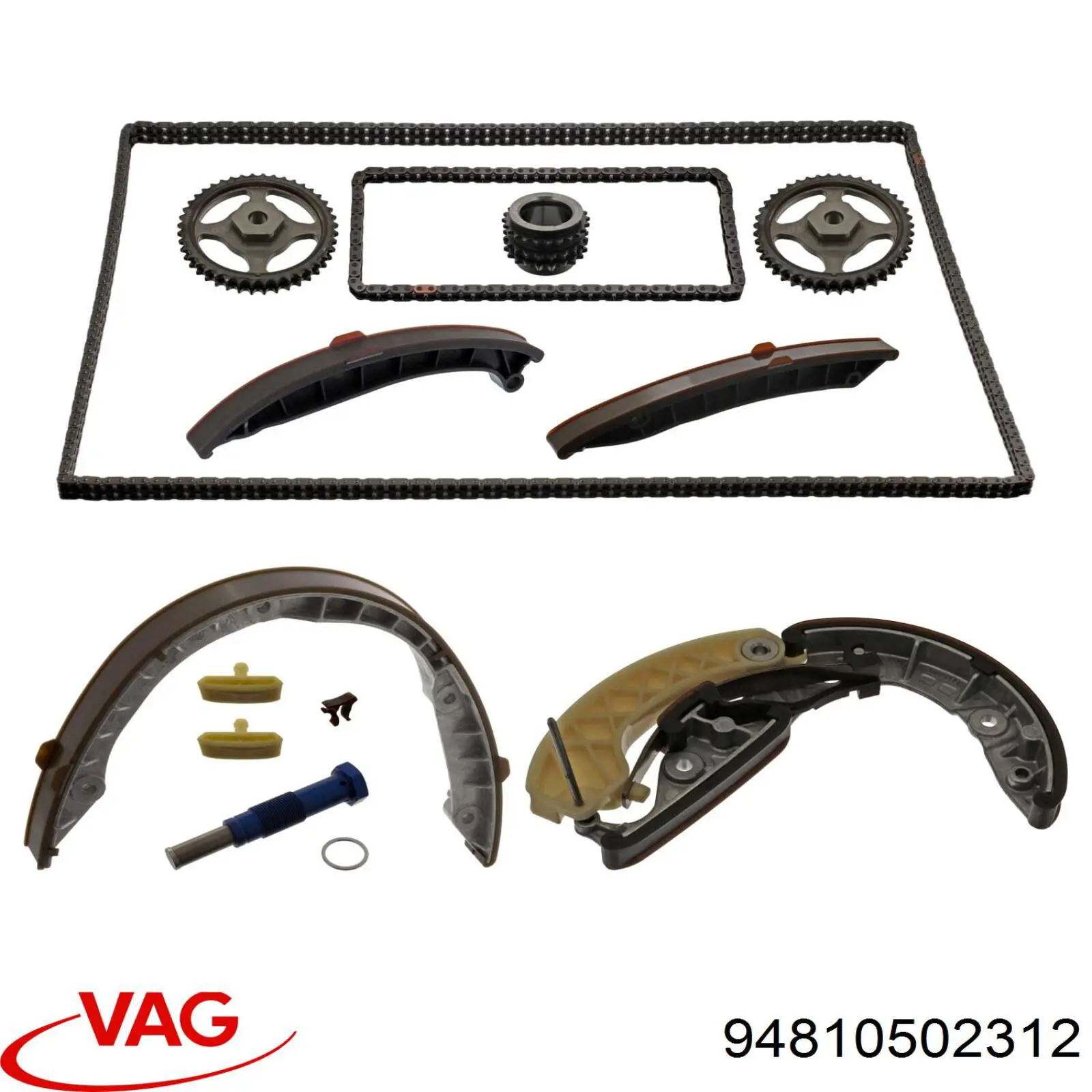 Заспокоювач ланцюга ГРМ, верхній ГБЦ VAG 94810502312 ціна, від 184.37 USD