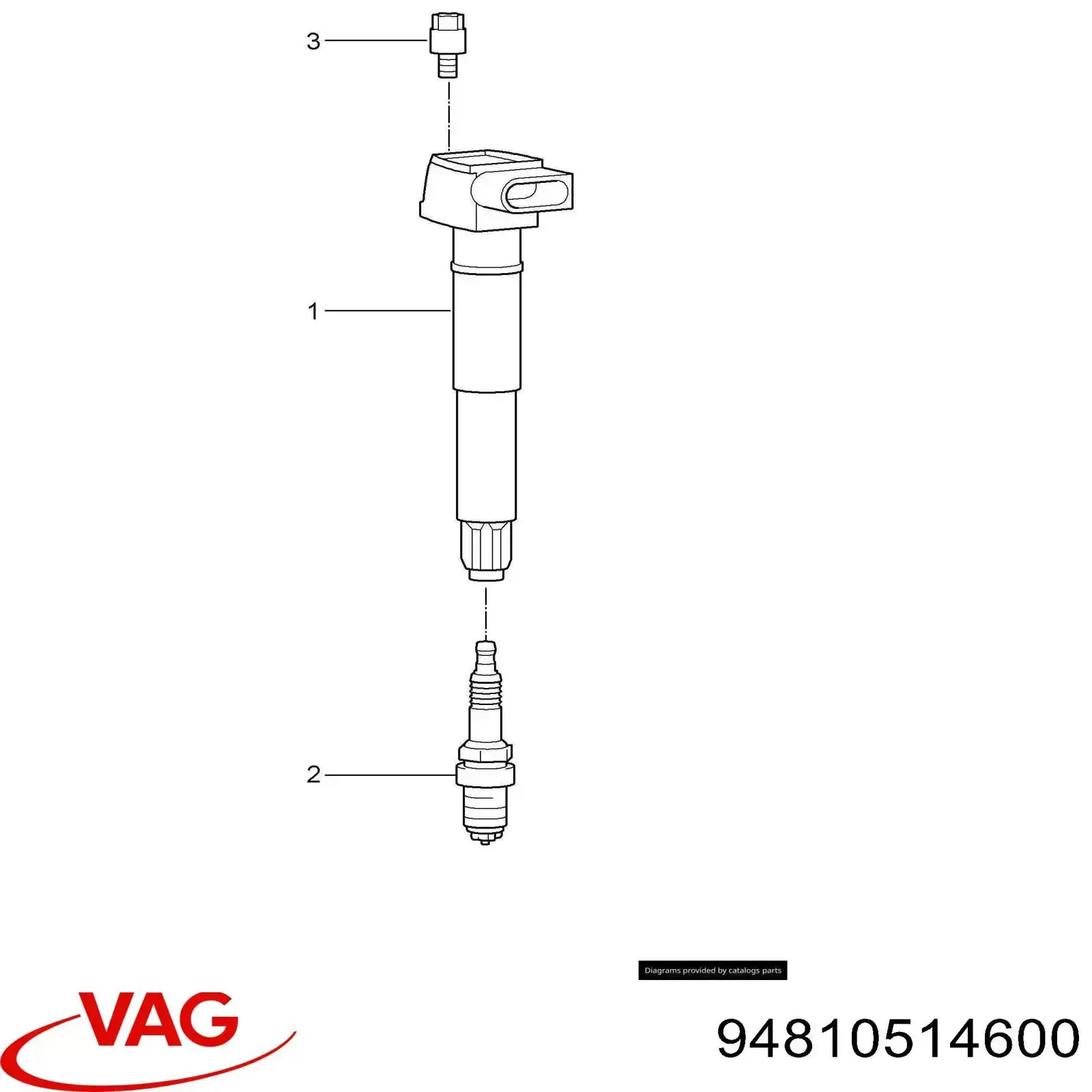 Купити 94810514600 VAG Накінечник свічки запалювання
