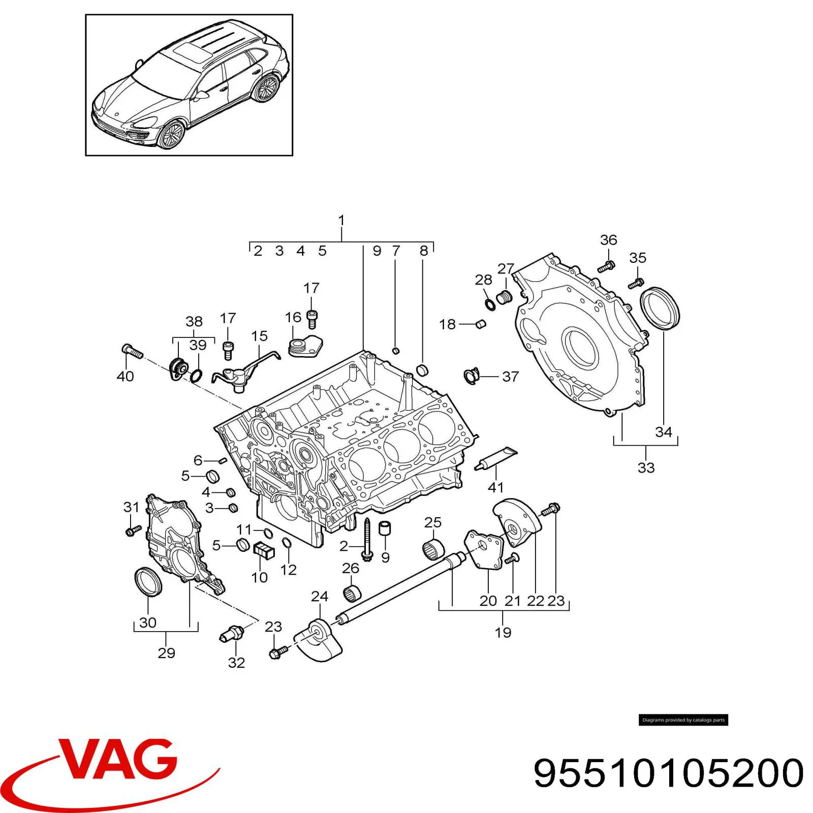 Сальник коленвалу 059103051G VAG