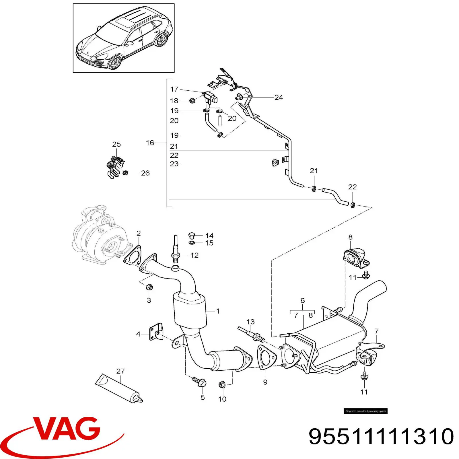 Прокладка прийомної труби глушника VAG 95511111310 ціна, від 20.43 USD