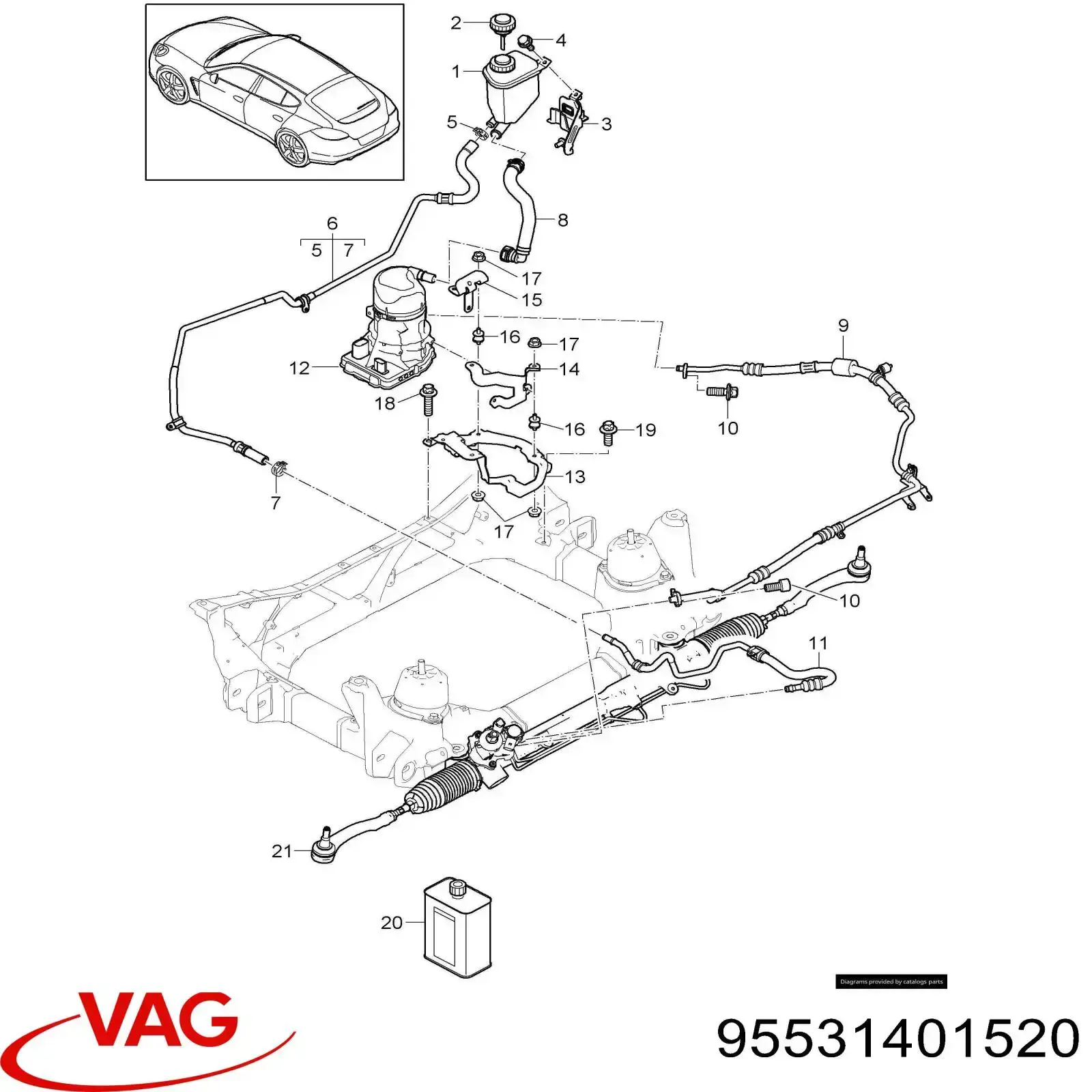 Бачок ГУР 95531401510 VAG