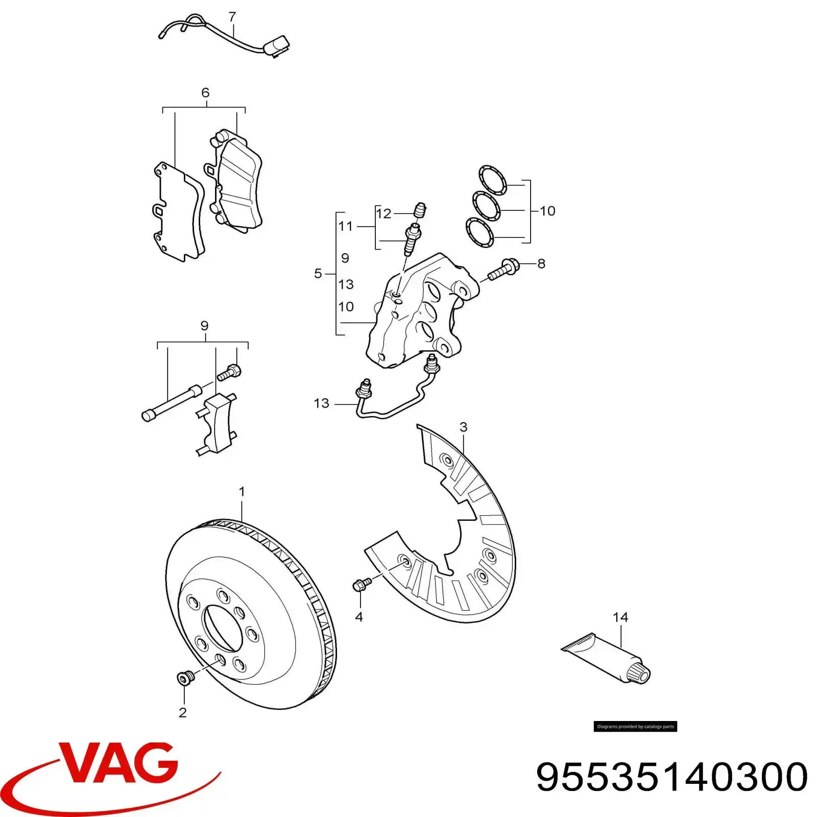Гальмівні диски передні 95535140300 VAG
