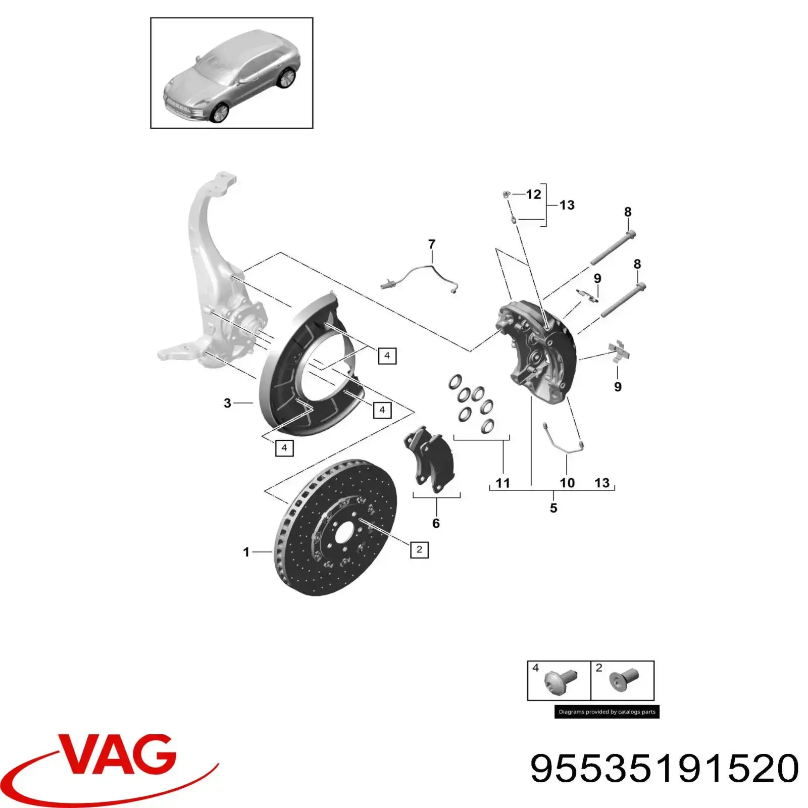 95535191520 VAG Ремкомплект гальмівної системи
