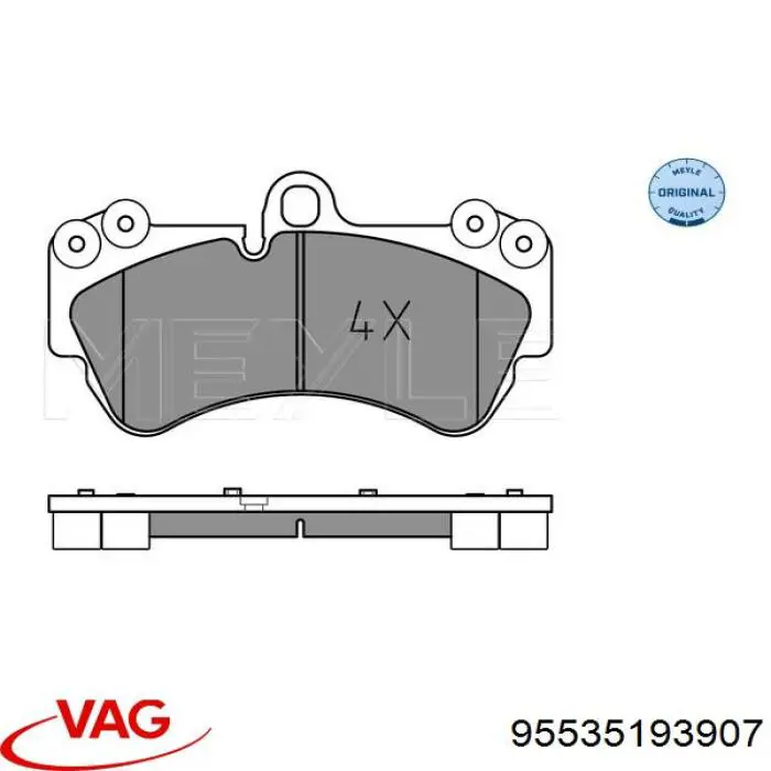 Колодки гальмівні передні, дискові 95535193907 VAG