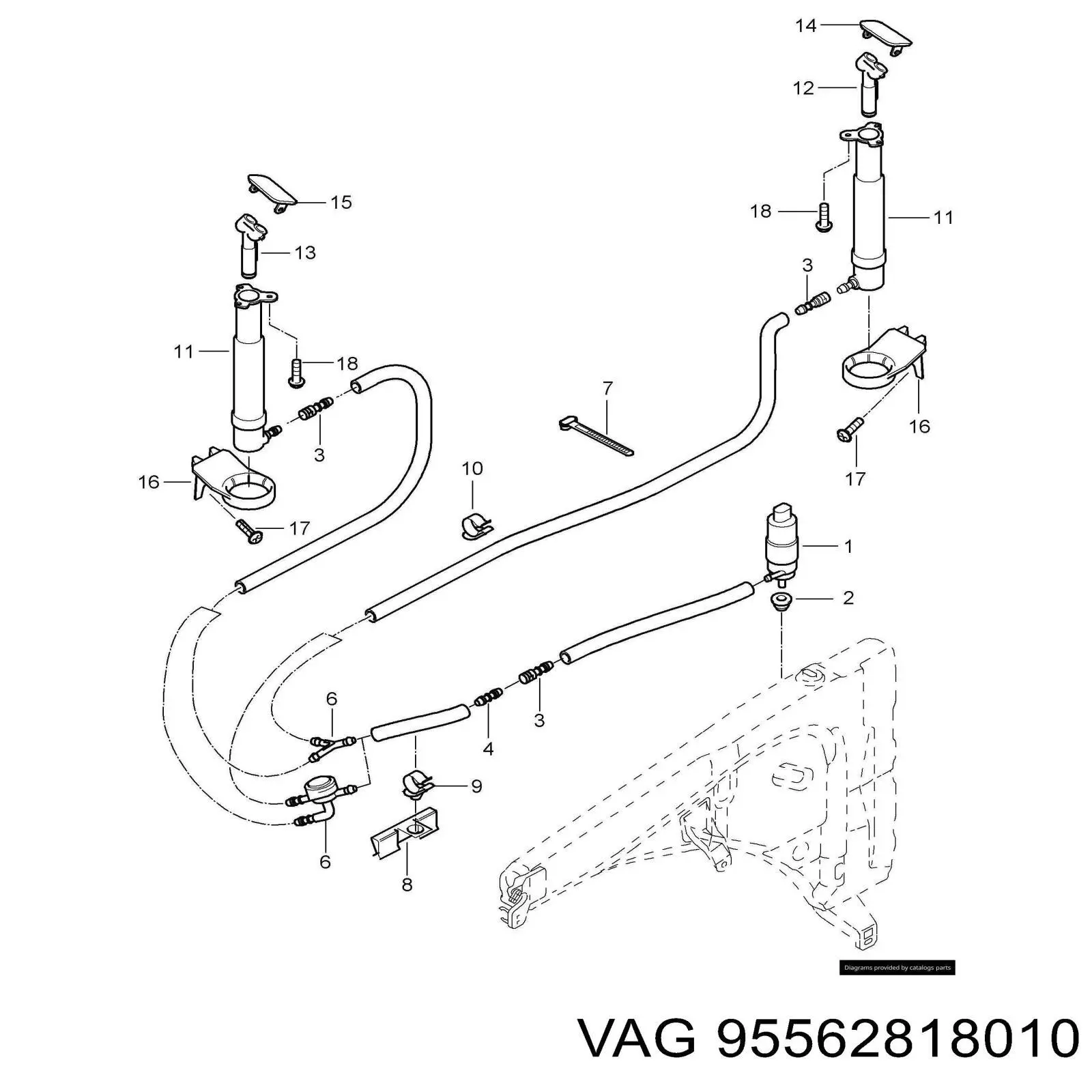 TQ21249 Tqparts Тримач форсунки омивача фари, підйомний циліндр