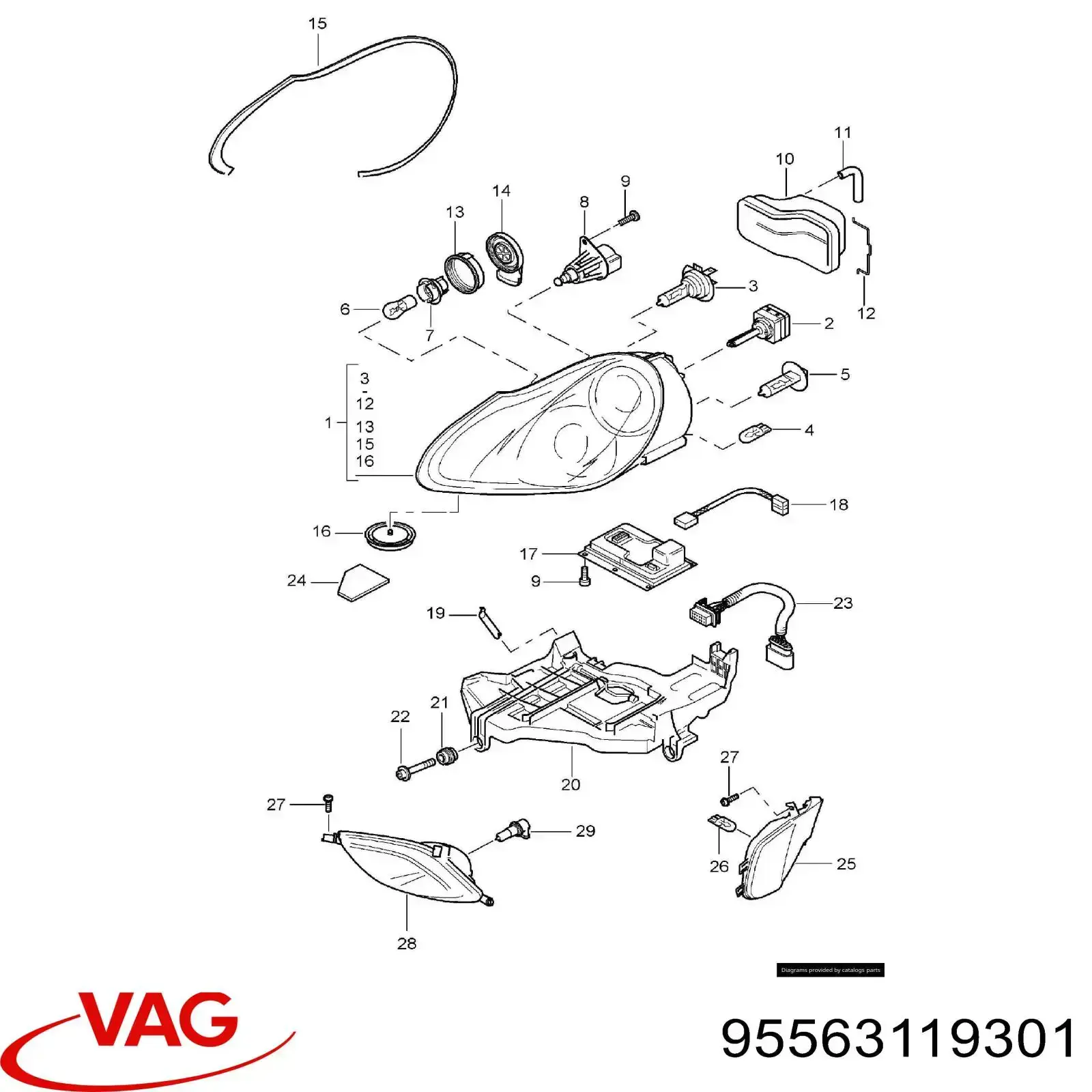 Купити 95563119301 VAG Блок розпалювання, ксенон
