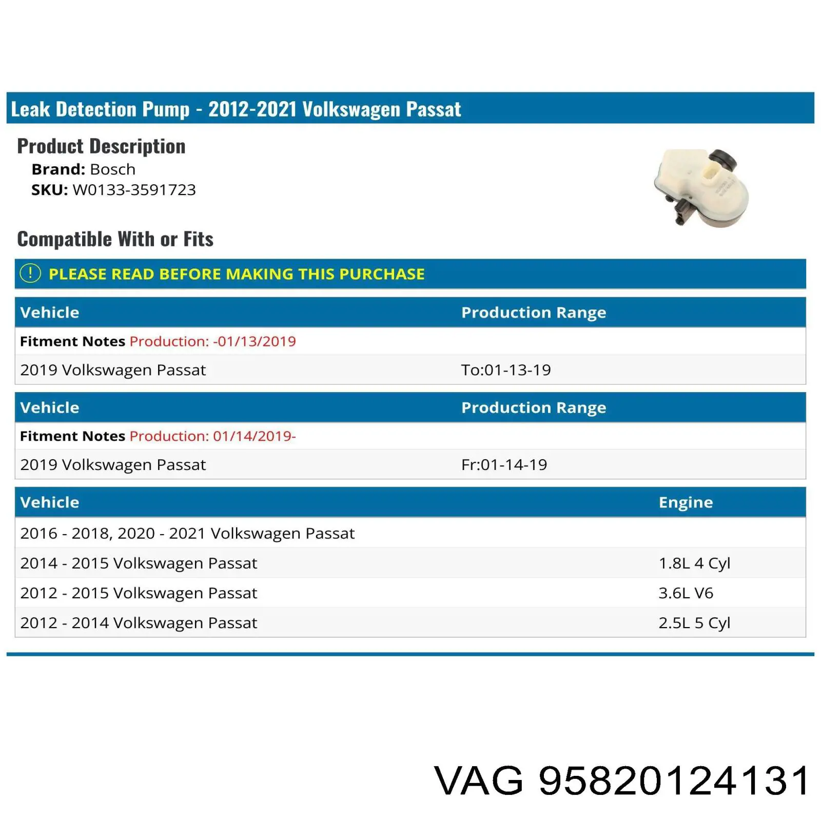 Купити 95820124131 Porsche Пробка бензобака