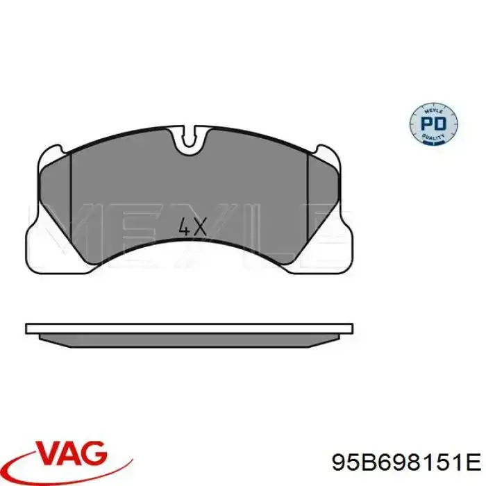 Колодки гальмівні передні, дискові 95B698151E VAG